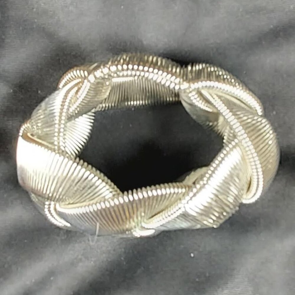Silver Stretch Fashion Bracelet Braided Twist Fits All